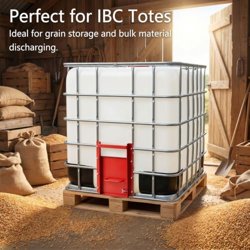 9"x9" Heavy‑Duty Manual Sliding Grain Gate Kit (Red)