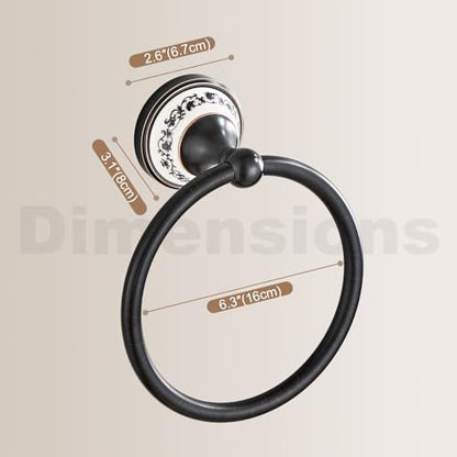 Towel Ring Wall Mounted Brass Towel Holder for Bathroom (Bronze)