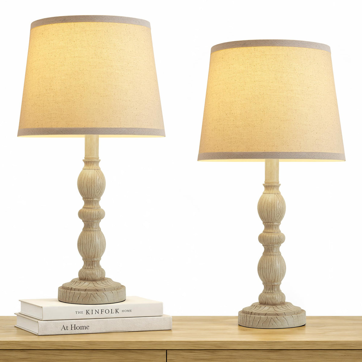 20.5" Bedside Lamps (Almond White)