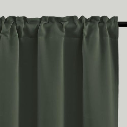 4 Panels Rod Pocket Blackout Window Curtains for Bedroom