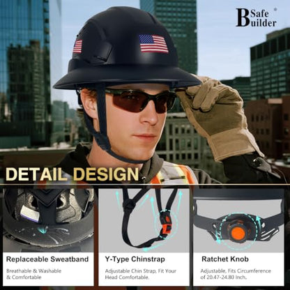 ANSI Type II Full Brim Hard Hats Safety Helmet Vented Top and Sides