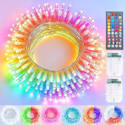 Clear Wire LED String Lights Indoor Christmas Lights Battery Powered