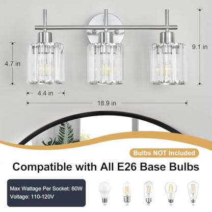 Crystal Bathroom Light Fixtures