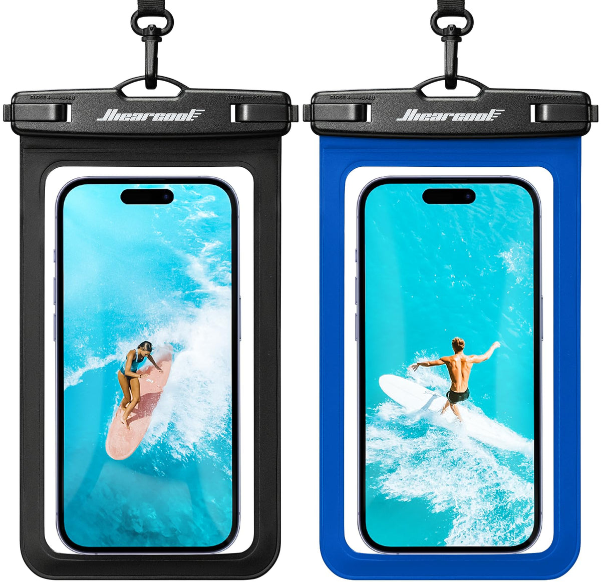 Waterproof Phone Pouch (2-Pack Black & Navy Blue)