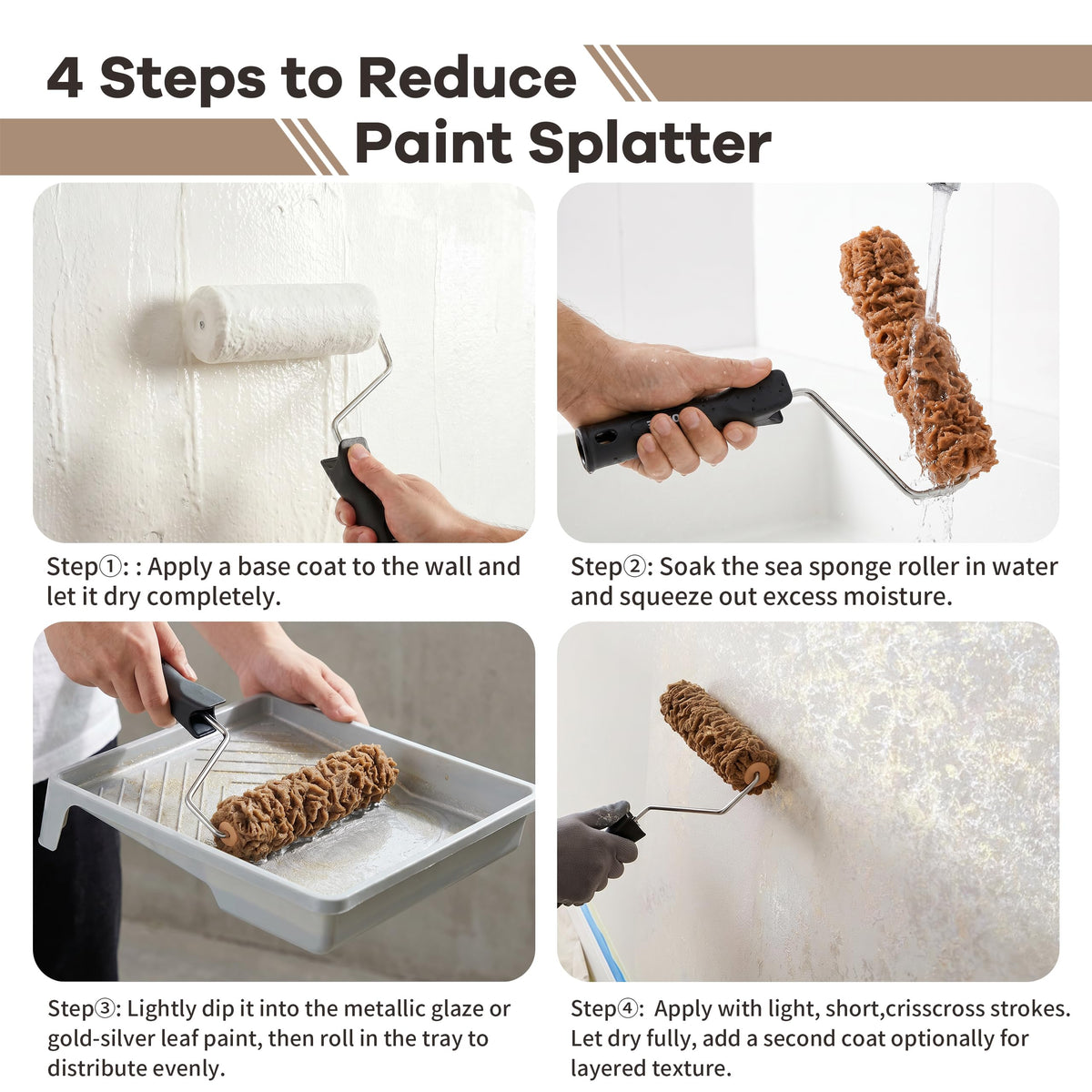 2‑Pack 6'' Sea Sponge Roller for Painting (KJ-ZH0001)