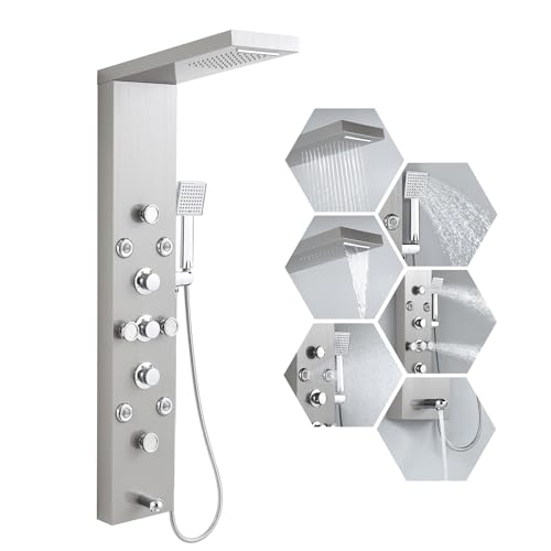 6 in 1 Rainfall Waterfall Shower Panel Tower System
