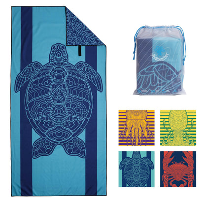 Microfiber Beach Towel Quick Dry (01sea turtle / 63.00" x 31.50")