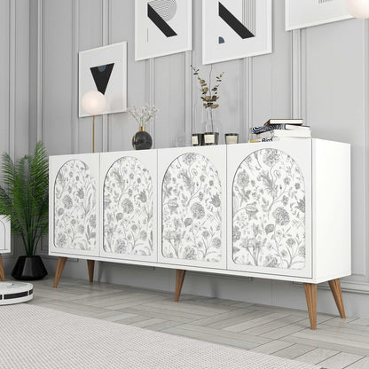 White Grey Vintage Floral Peel and Stick Wallpaper 17in x 118in (Grey/White / 17.3" x 118.1")