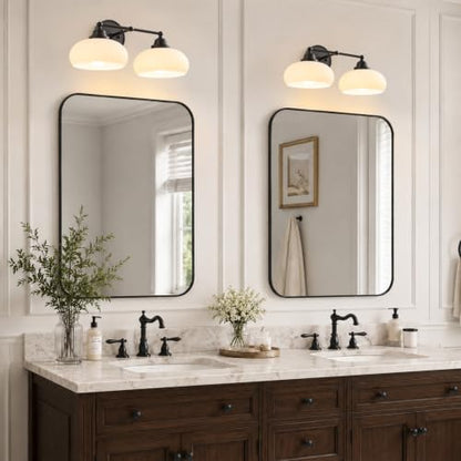 Vintage Milk Glass Wall Sconce (Black)