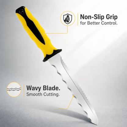 Double Side Serrated Insulation Knife (Yellow / 8 IN)