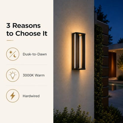 Outdoor Wall Lights with Dusk to Dawn Sensor 15W LED