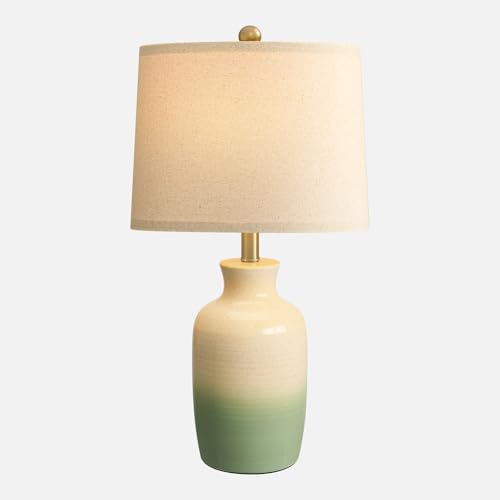 Farmhouse Ceramic Table Lamp for Living Room with Natural Textured Finish