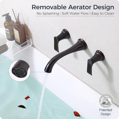 Oil Rubbed Bronze Wall Mount Tub Faucet (Oil Rubbed Bronze - Antique)