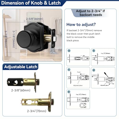 Black Door Knobs with Camelot Trim
