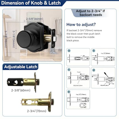 Black Door Knobs with Camelot Trim