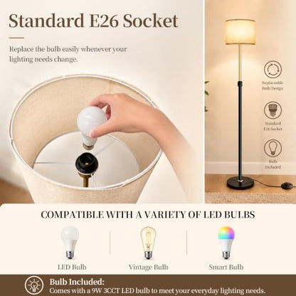 Floor Lamp for Living Room with Foot Switch Liftable