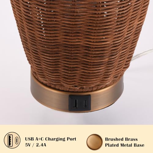 Boho Style Rattan Table Lamp