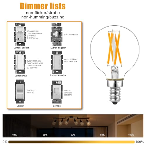 G16.5 40W Equal Ceiling LED E12 Candle Bulb Dimmable Warm White