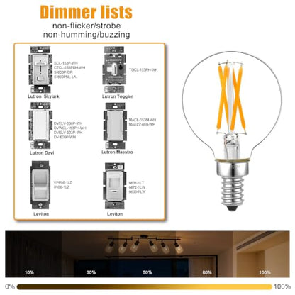 G16.5 40W Equal Ceiling LED E12 Candle Bulb Dimmable Warm White
