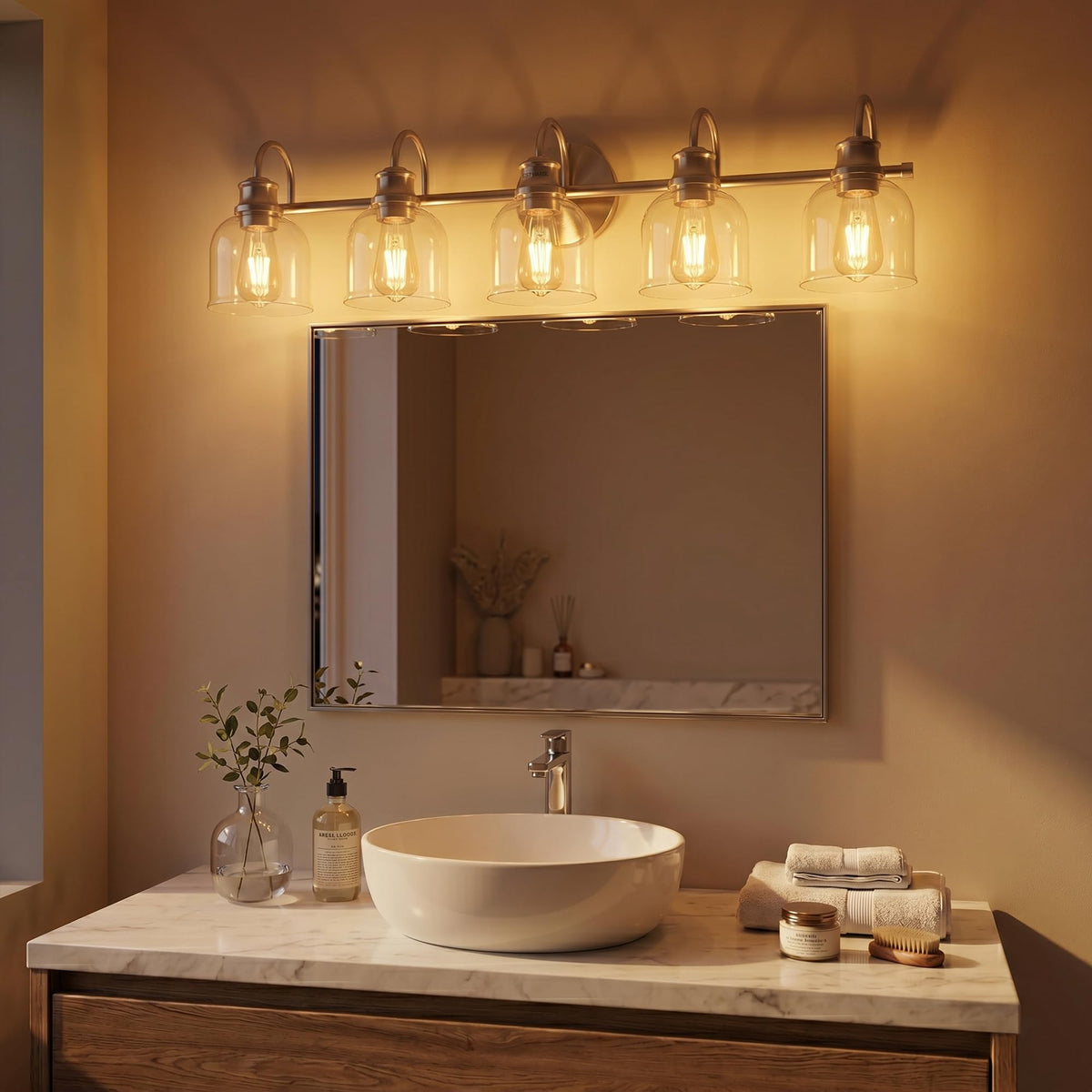 5 Lights 40" Bathroom Vanity Light Fixtures (Brushed Nickel / 5 Lights)