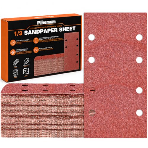 Sandpaper Sheets 8 Hole Hook and Loop