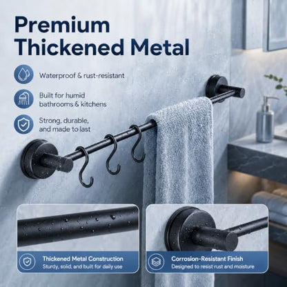 Suction-Cup-Towel-Bar for Bathroom Wall