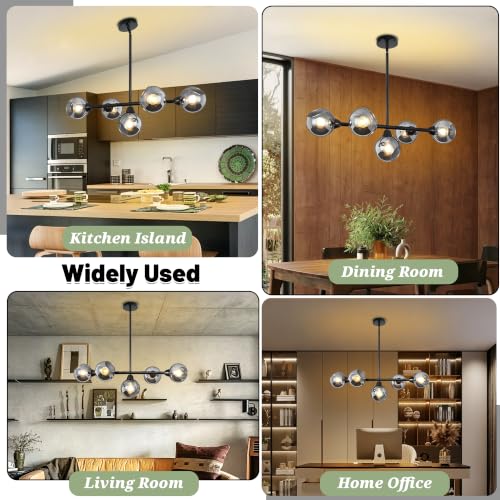 Large Linear Chandeliers for Dining Room Extra Long Linear Chandelier with Open Glass Lampshade Sputnik Goble Glass Chandelier