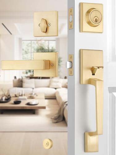 Deadbolt and Door Handle Set