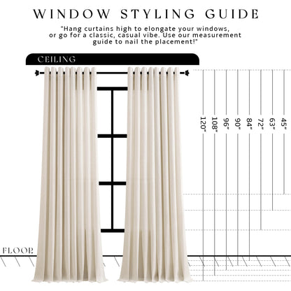 Cream Grommet Linen Curtains 86 Inches Long for Living Room (Linen / 52"W x 86"L (Pack of 2))