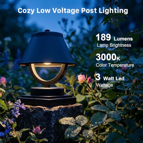 Low Voltage Post Lights 3W LED Outdoor Post Lighting 189 Lumens 3000K Warm White Die