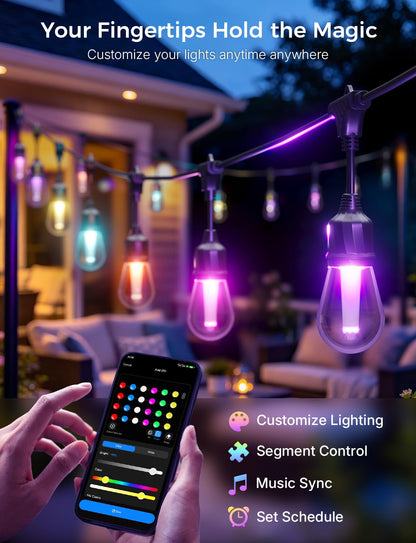 Smart Outdoor String Lights 72.5FT (72.5FT)
