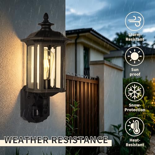 JYO 16" Motion Sensor Outdoor Wall Light Fixtures (01-BK-MA)