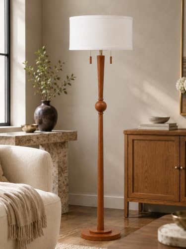 62.8" Solid Oak Wood Floor Lamp