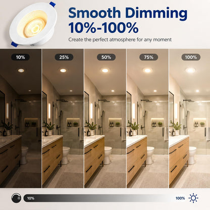 4 Inch LED Eyeball Gimbal Recessed Light (1P-White / 4 Inches Anti-glare)