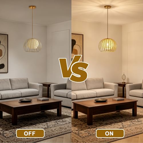 Pendant Light Fixtures Modern Round Chandelier with Remote Control Included E26 Bulb for Living Room