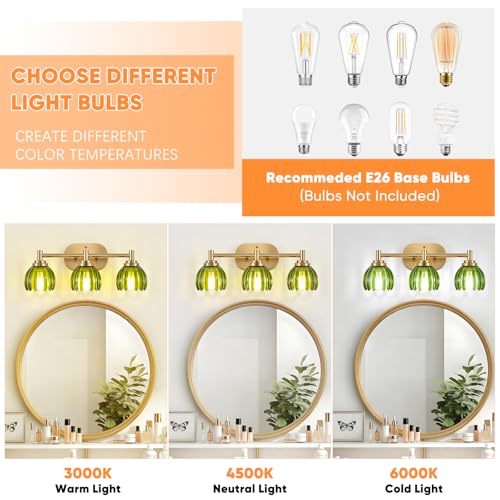 Bathroom Light Fixtures (Gold)