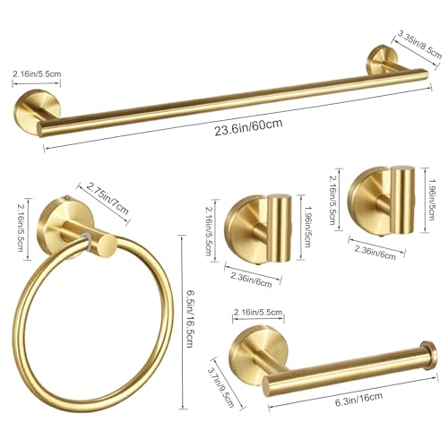 Brushed Gold Bathroom Accessories Set