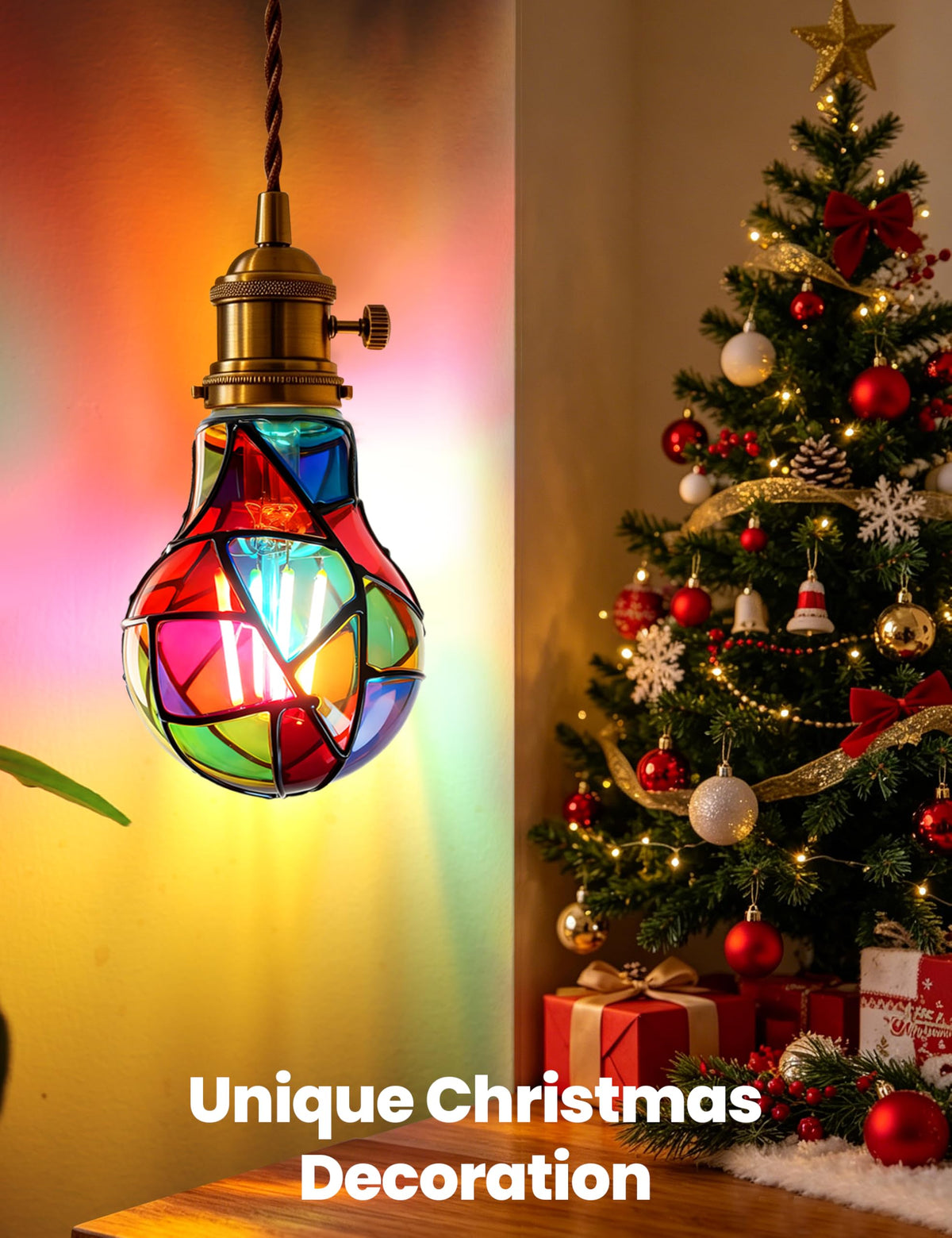 Stained Glass Light Bulb (Rainbow Tone Color)