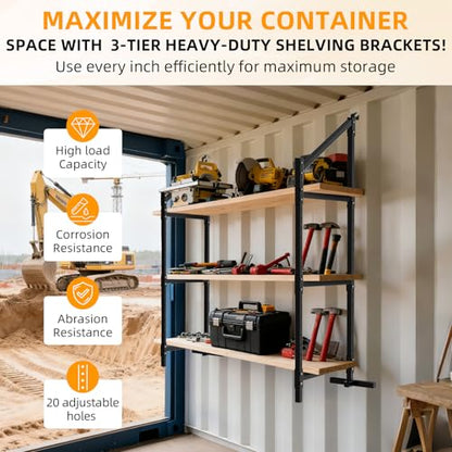 Shipping Container Shelf Brackets 2 and 3 and 4 Pack