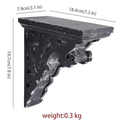 Corbels for Shelves Wood Corbels Decorative Set of 2 (Black)