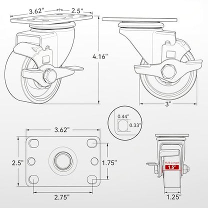 3 Inch Heavy Duty Caster Wheel