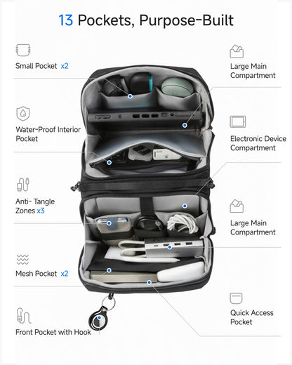 Electronics Organizer Travel Case (Beige / L)