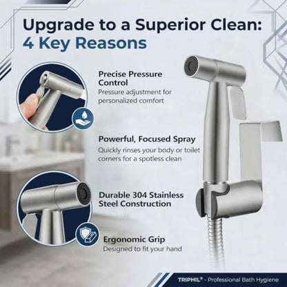 Handheld Bidet Sprayer for Toilet (Brushed Nickel)