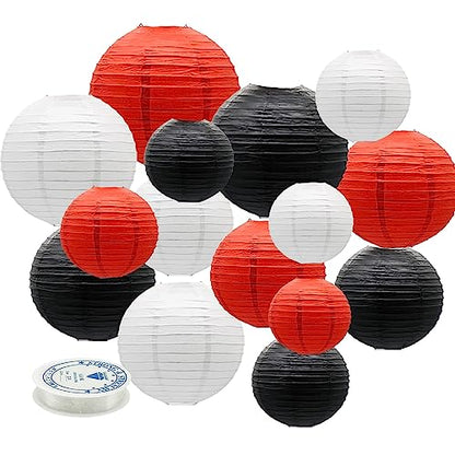 Round Chinese Paper Lanterns Decorative 15pcs for Wedding Birthday Party Baby Showers Decoration¡­