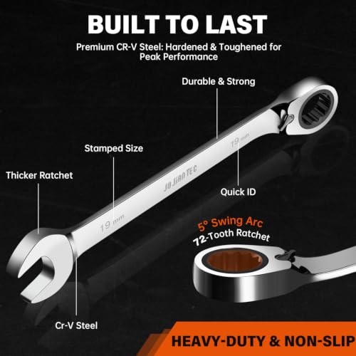 9 Piece Single Head Reversible Ratcheting Wrench Set