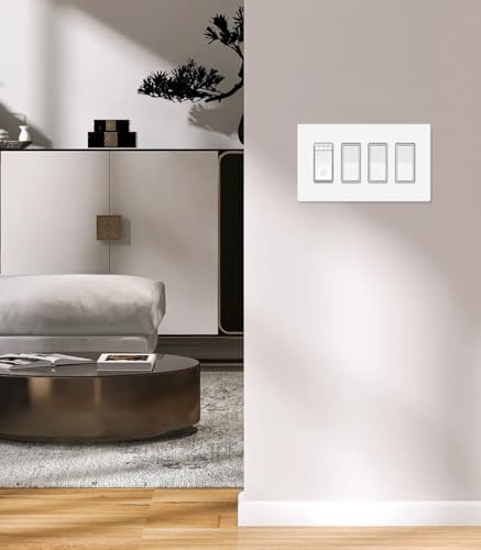 4 Gang Midsize Screwless Switch Plate (4 Gang)