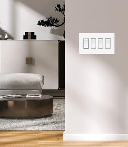 4 Gang Midsize Screwless Switch Plate (4 Gang)