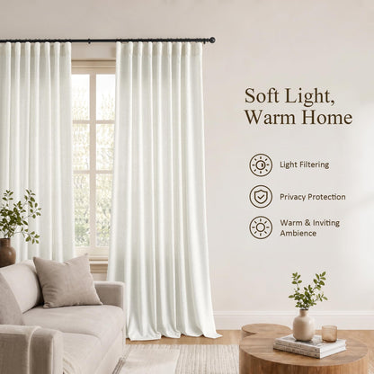 60 Inch Extra Wide Natural Linen Curtain 84 Inches Long 1 Panel (Natural / 60"W x 84"L (Pack of 1))