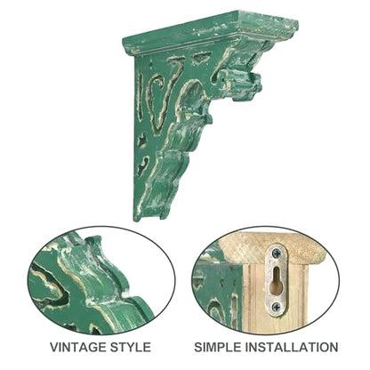 Corbels for Shelves Wood Corbels Decorative Set of 2 (Green)