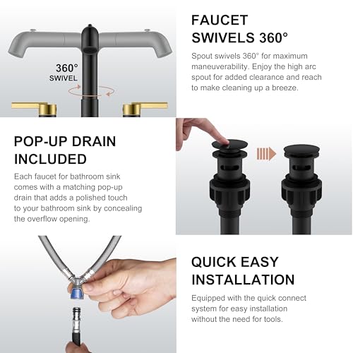 Widespread Bathroom Faucet with Sprayer